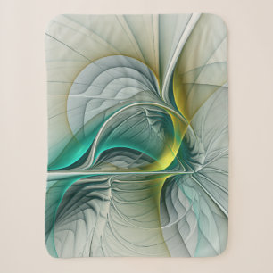 Cobertor Sherpa Evolução do Fractal, arte abstracta dourada de