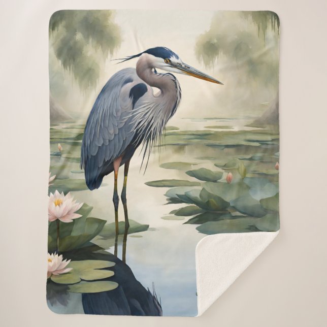Cobertor Sherpa Excelente Blue Heron (Frente)