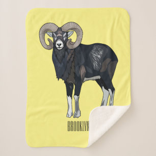 Cobertor Sherpa Exemplo de desenho animado de ovelhas Mouflon