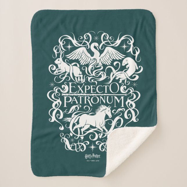 Cobertor Sherpa Expecto Patronum Filigree Graphic (Frente)