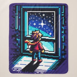 Cobertor Sherpa Exploração Digital Pixelada