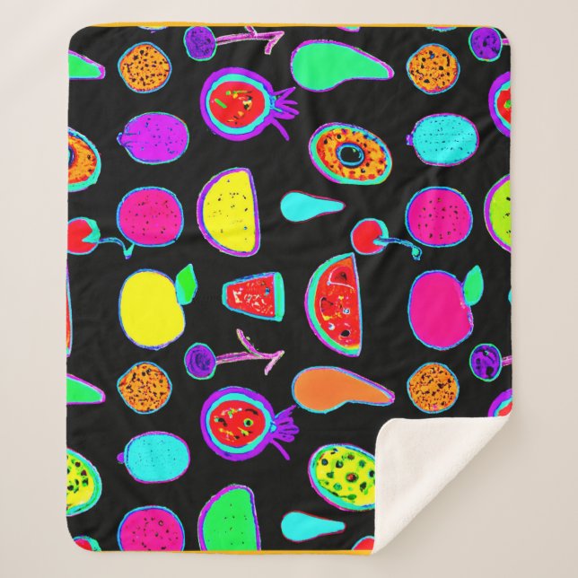 Cobertor Sherpa Explosão de brilho tropical (Frente)