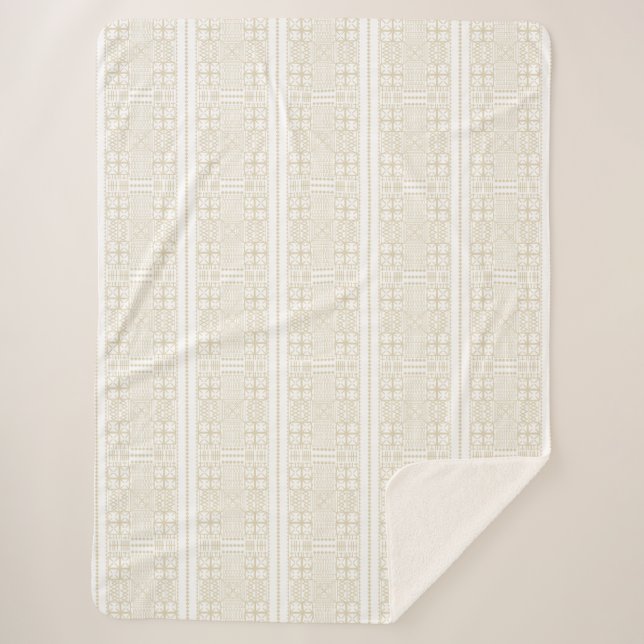 Cobertor Sherpa Eye-Rolling Beauty Wodaabe Geometric (Frente)