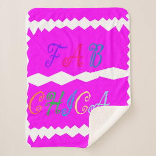 Cobertor Sherpa FAB CHICA logótipo de cor mista a rosa