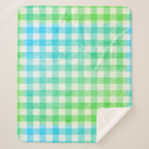 Cobertor Sherpa Fábrica do Campo de Gingham, Xadrez Verde, Simple