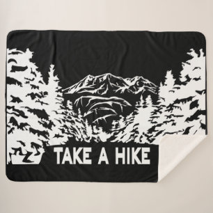 Cobertor Sherpa Faça uma citação de Hike, paisagem monocromática d