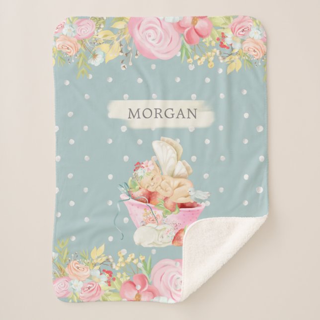 Cobertor Sherpa fada bebê jardim bonitinho encantado sherpa b (Frente)