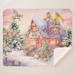 Cobertor Sherpa Fada de Natal Mágica e Whimsical