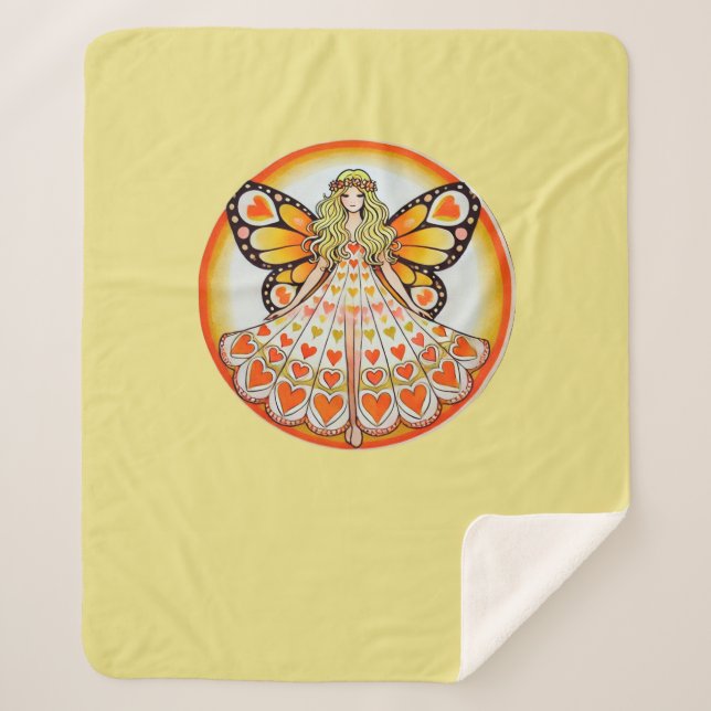 Cobertor Sherpa Fada do Coração (Frente)