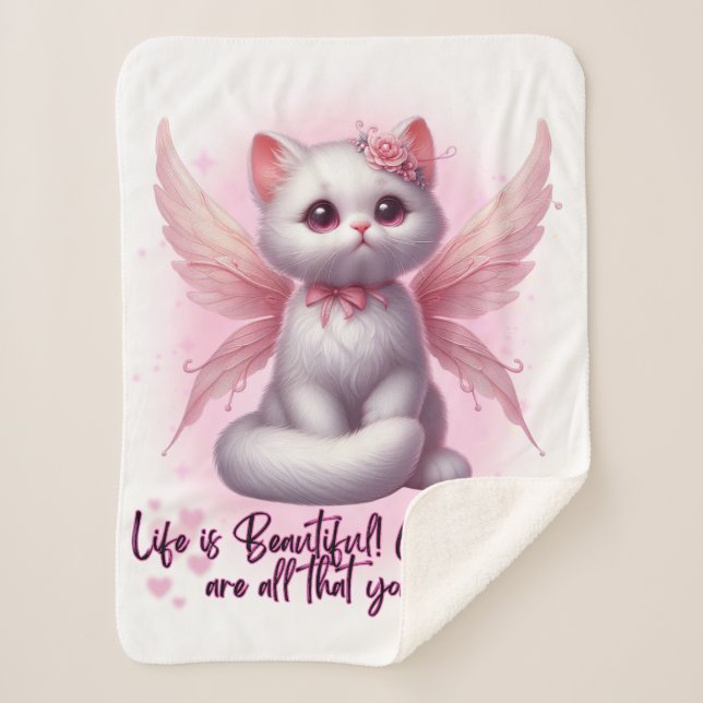 Cobertor Sherpa Fada Whiskers of Love (Frente)