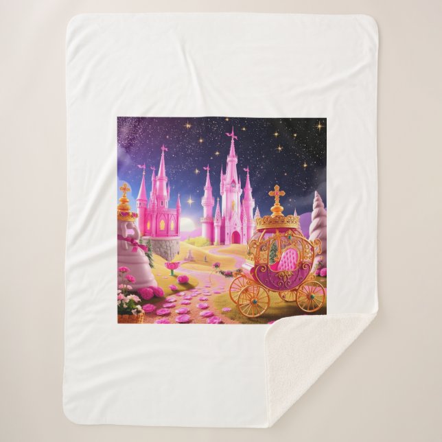 Cobertor Sherpa Fairy Tale Castle Girls Blanket Sherpa Blanket (Frente)
