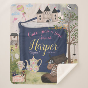 Cobertor Sherpa Fairytale Storybook Personalizado em Aberto