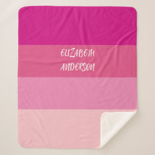 Cobertor Sherpa Faixa Horizontal Rosa Colorblock