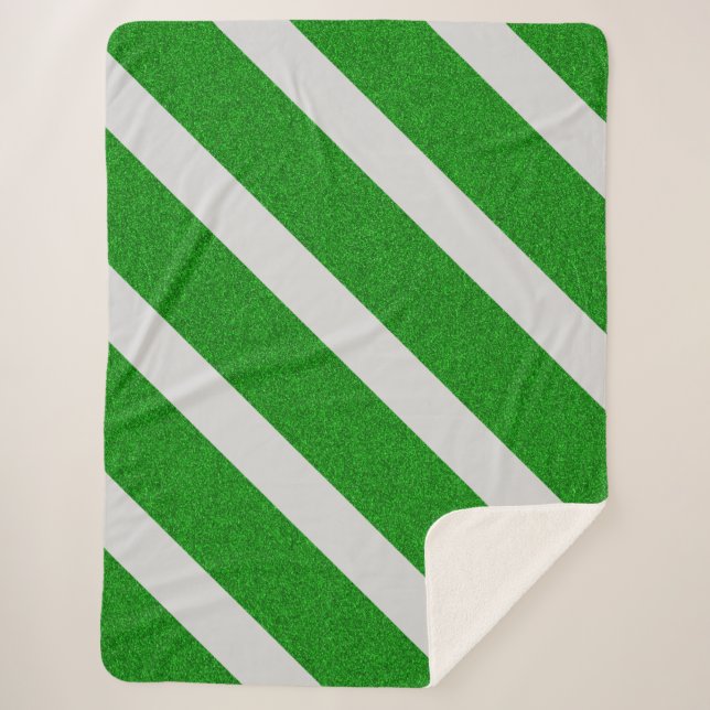 Cobertor Sherpa Faixa Verde Brilho (Frente)