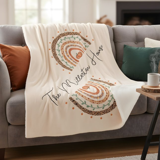 Cobertor Sherpa Fall Autumn Rainbow (fall rainbow sherpa blanket)