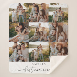 Cobertor Sherpa Família de Fotografias Personalizadas Moderna Eleg