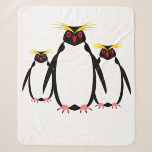 Cobertor Sherpa Família de três pinguins