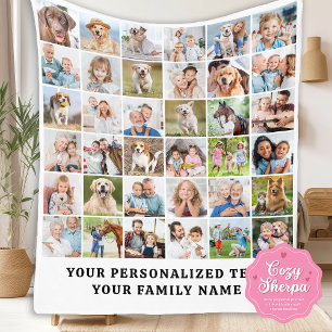Cobertor Sherpa Família Moderna Personalizada 36 Fotos Colagem Ani