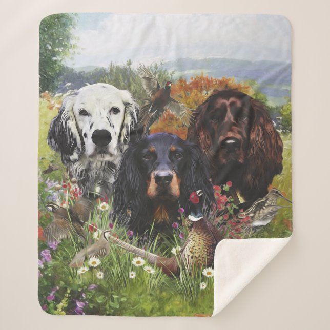 Cobertor Sherpa Família Setters (Frente)