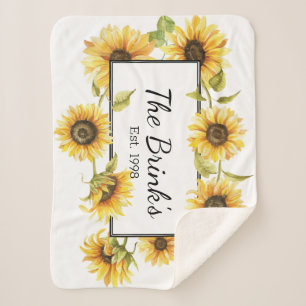 Cobertor Sherpa Família Sunflower Sherpa Blanket Personalizável