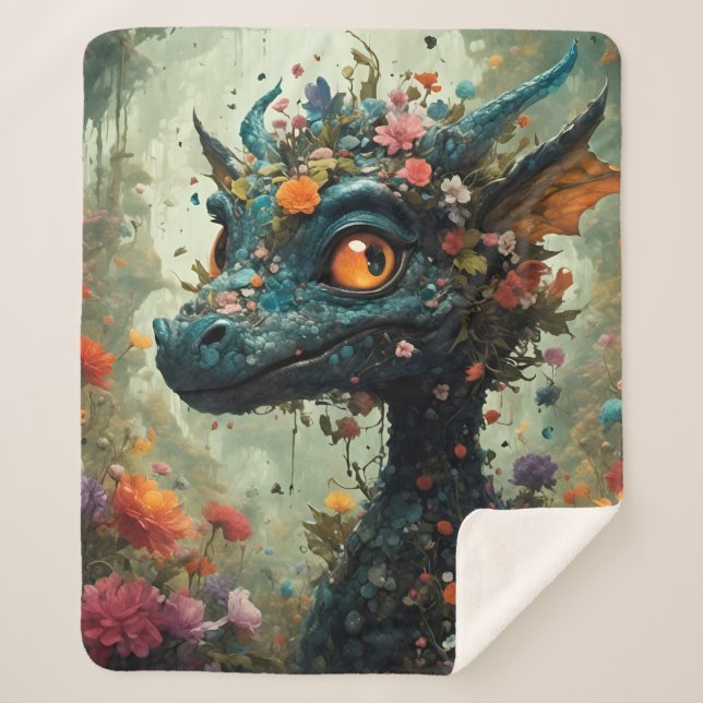 Cobertor Sherpa Fantasia de Dragão Bebê (Frente)