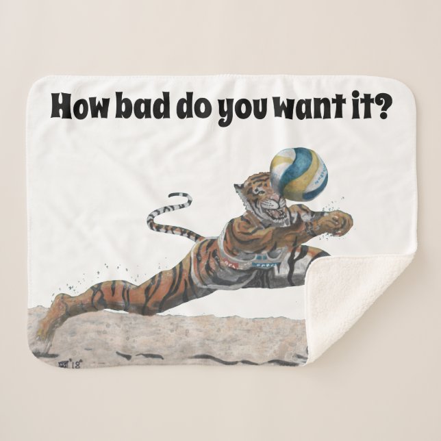 Cobertor Sherpa Fantasia de Voleibol do Gato Sherpa Blanket (Frente (Horizontal))