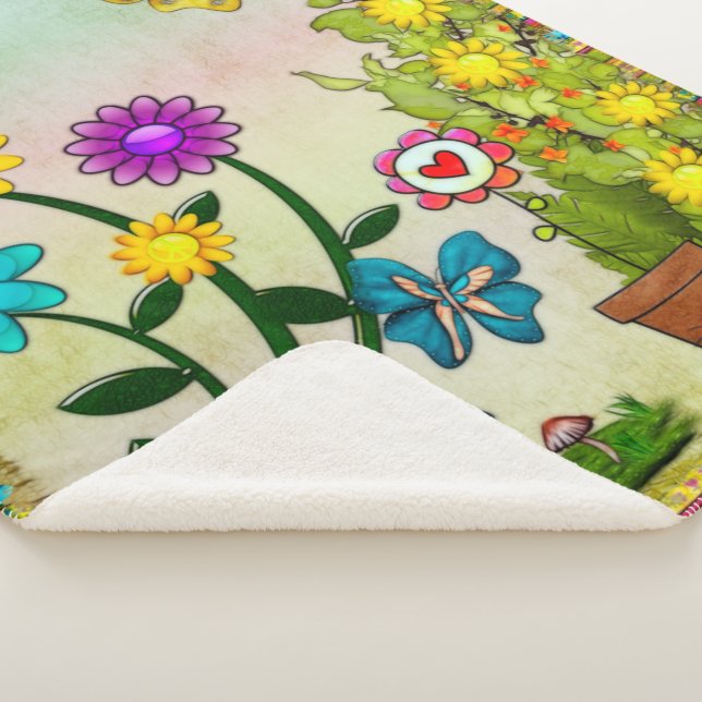 Cobertor Sherpa Fantasia Imporal do Dia Hippy (3/4)