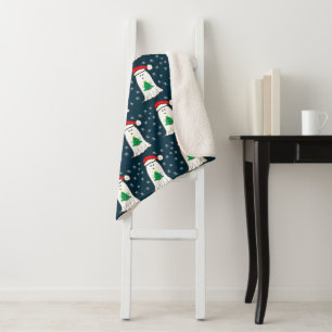 Cobertor Sherpa Fantasma com Árvore de Natal