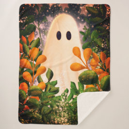 Cobertor Sherpa Fantasma com Plantas