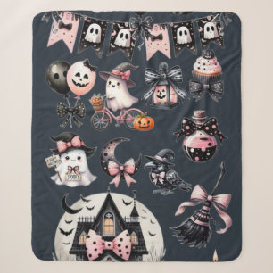 Cobertor Sherpa Fantasma Fofo no Halloween 