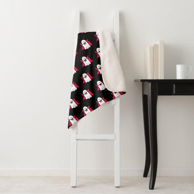 Cobertor Sherpa Fantasmas vampiros em preto (In Situ)