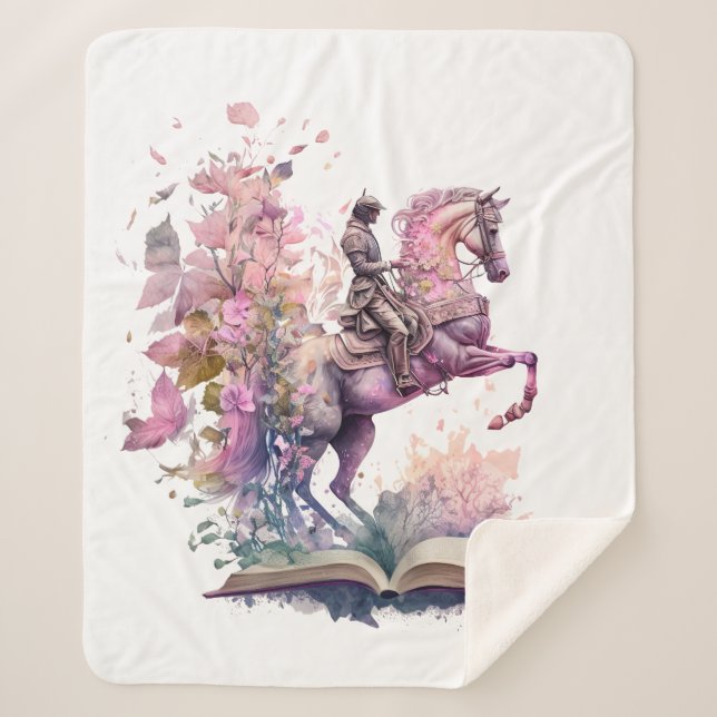 Cobertor Sherpa Fantasy Book Lover Design (Frente)