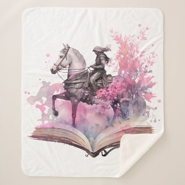 Cobertor Sherpa Fantasy Book Lover Design (Frente)