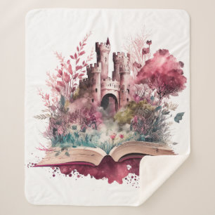 Cobertor Sherpa Fantasy Book Lover Design