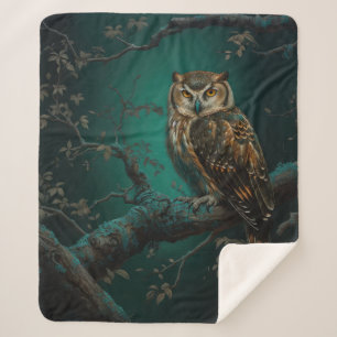 Cobertor Sherpa Fantasy Owl