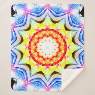 Cobertor Sherpa Fantasy Priest Mage Magical Vibrant Mandela