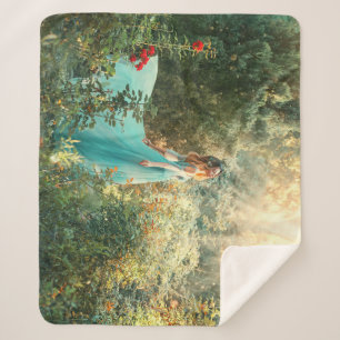 Cobertor Sherpa Fantasy Princess: Summer Nature Vintage.