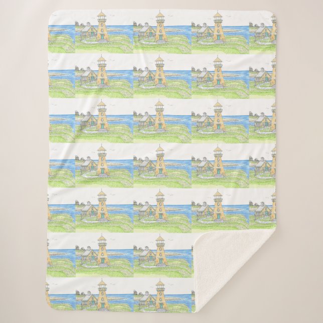 Cobertor Sherpa Farol Amarelo Sherpa Blanket (Frente)