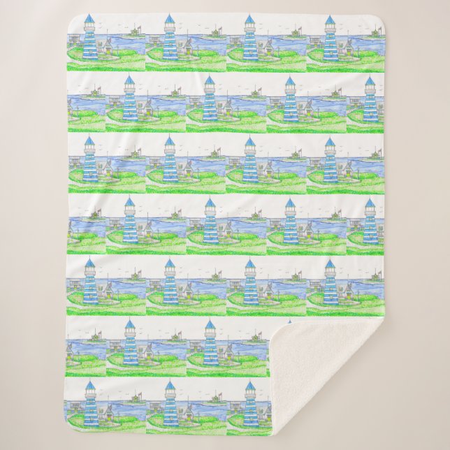 Cobertor Sherpa Farol americana Grande Sherpa Blanket (Frente)