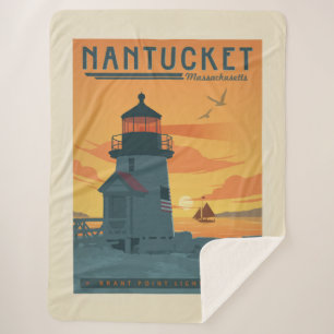 Cobertor Sherpa Farol Brant Point Mães Nantucket