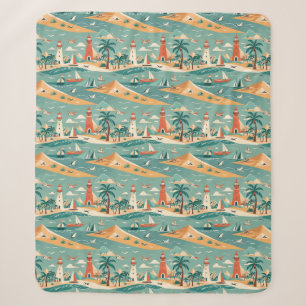 Cobertor Sherpa Farol Costeiro Retro Sherpa Blanket