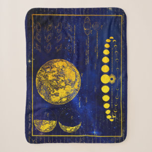 Cobertor Sherpa Fases da Vintagem da Lua Saturno Júpiter Vênus