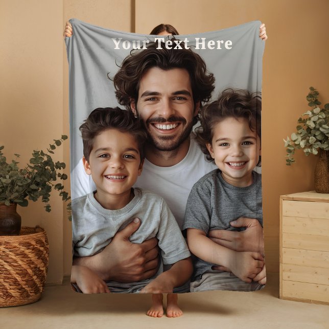 Cobertor Sherpa Fathers Day Sherpa Blanket Custom Photo Text Gifts (Criador carregado)
