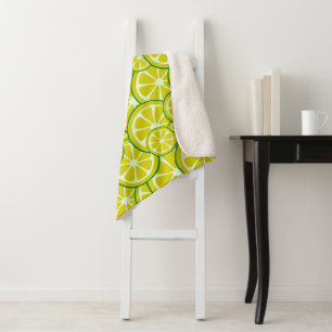 Cobertor Sherpa Fatia de Limão Fruta Cítrica Amarela Limonada