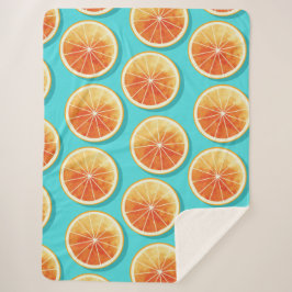 Cobertor Sherpa Fatias Laranja no Azul