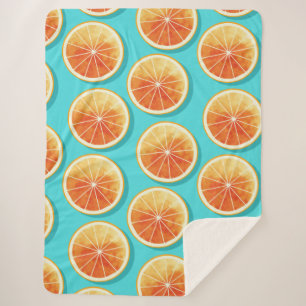 Cobertor Sherpa Fatias Laranja no Azul