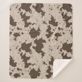 Cobertor Sherpa Faux Cow Impressão Brown and Cream