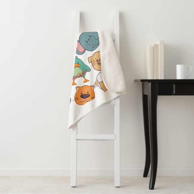 Cobertor Sherpa Fazenda animal, elefante, coelhos (In Situ)