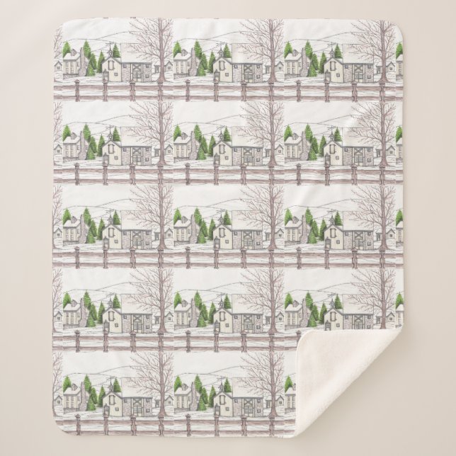 Cobertor Sherpa Fazenda de Soltice de inverno Sherpa Blanket (Frente)