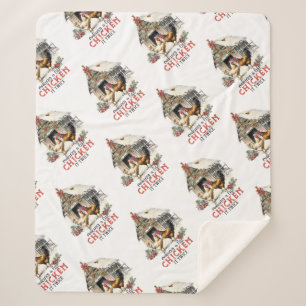 Cobertor Sherpa "Fazer lista, frango duas vezes" Puns Natal